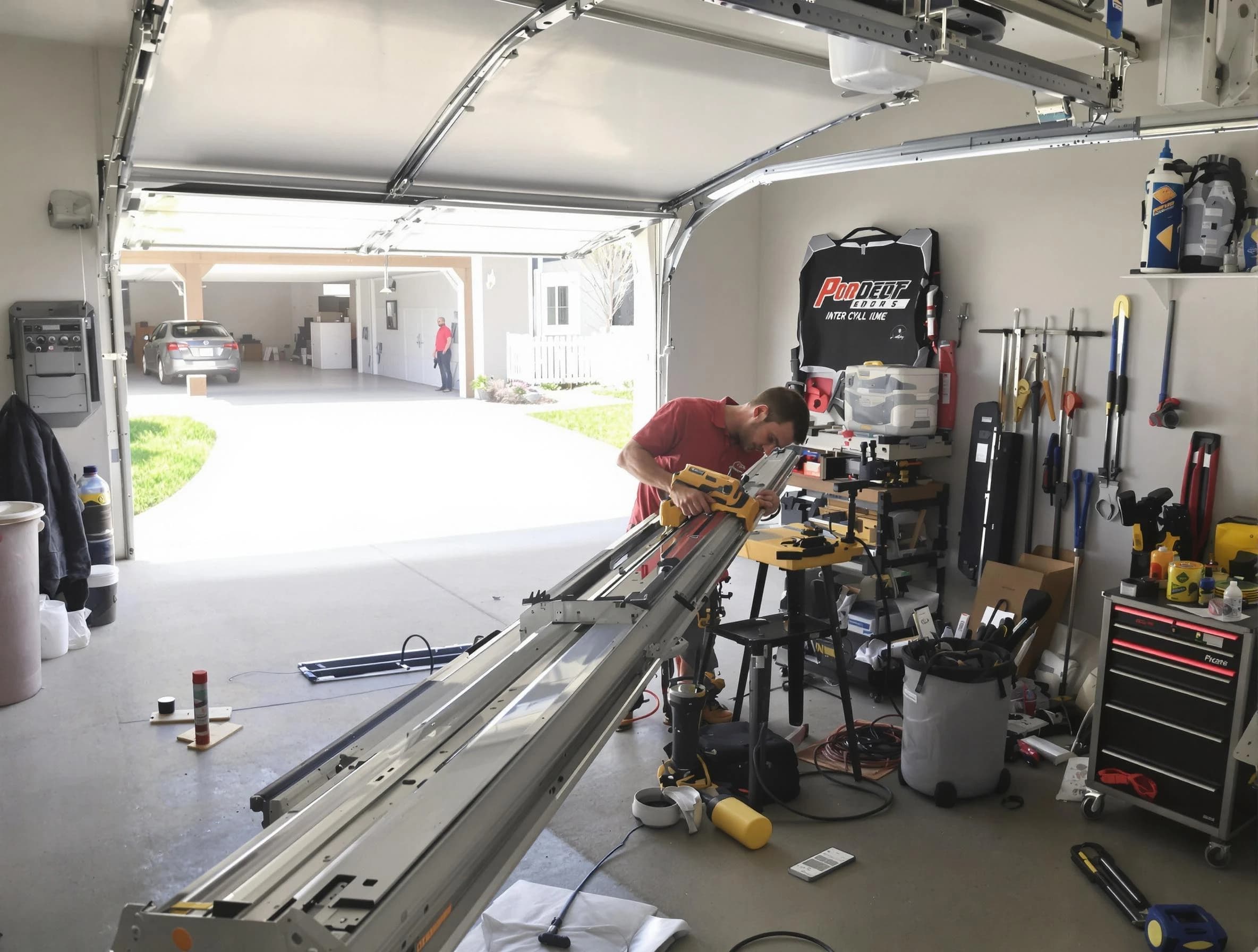 Peachtree City Garage Door Repair expert performing track repair in Peachtree City